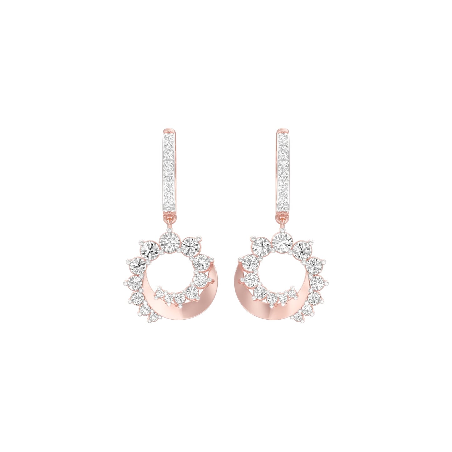 Curve Current Diamond Drop Earrings 18 KT / Rose Gold