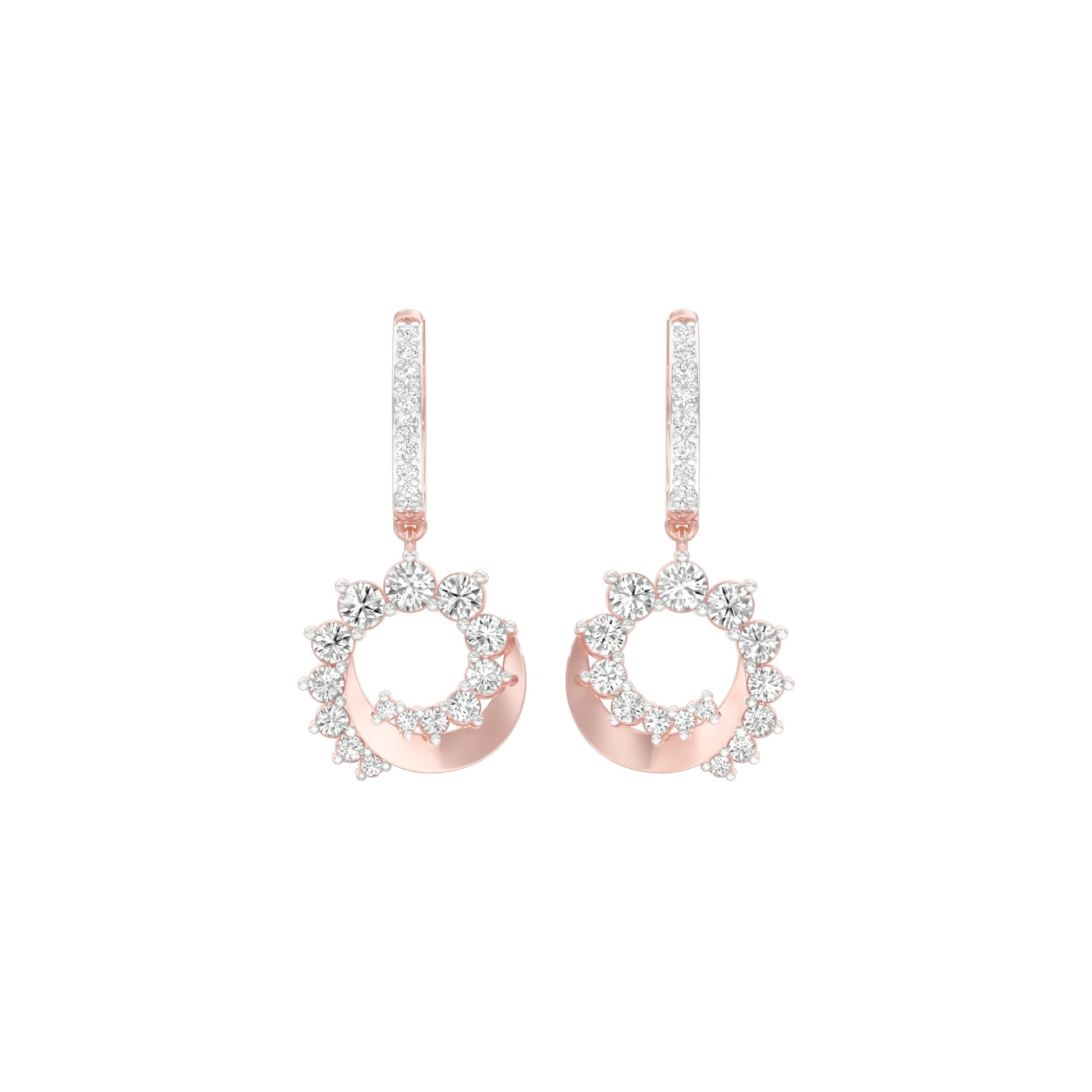 Curve Current Diamond Drop Earrings 18 KT / Rose Gold