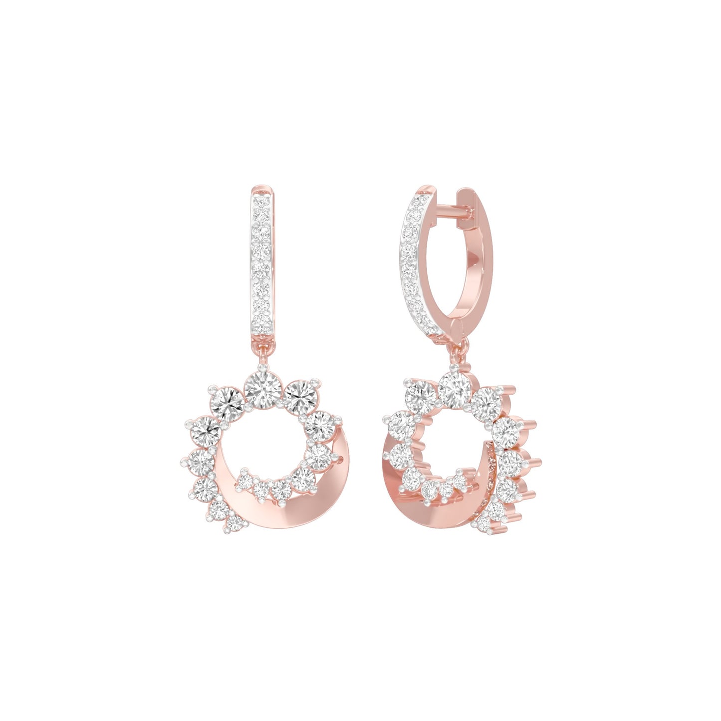Curve Current Diamond Drop Earrings 18 KT / Rose Gold