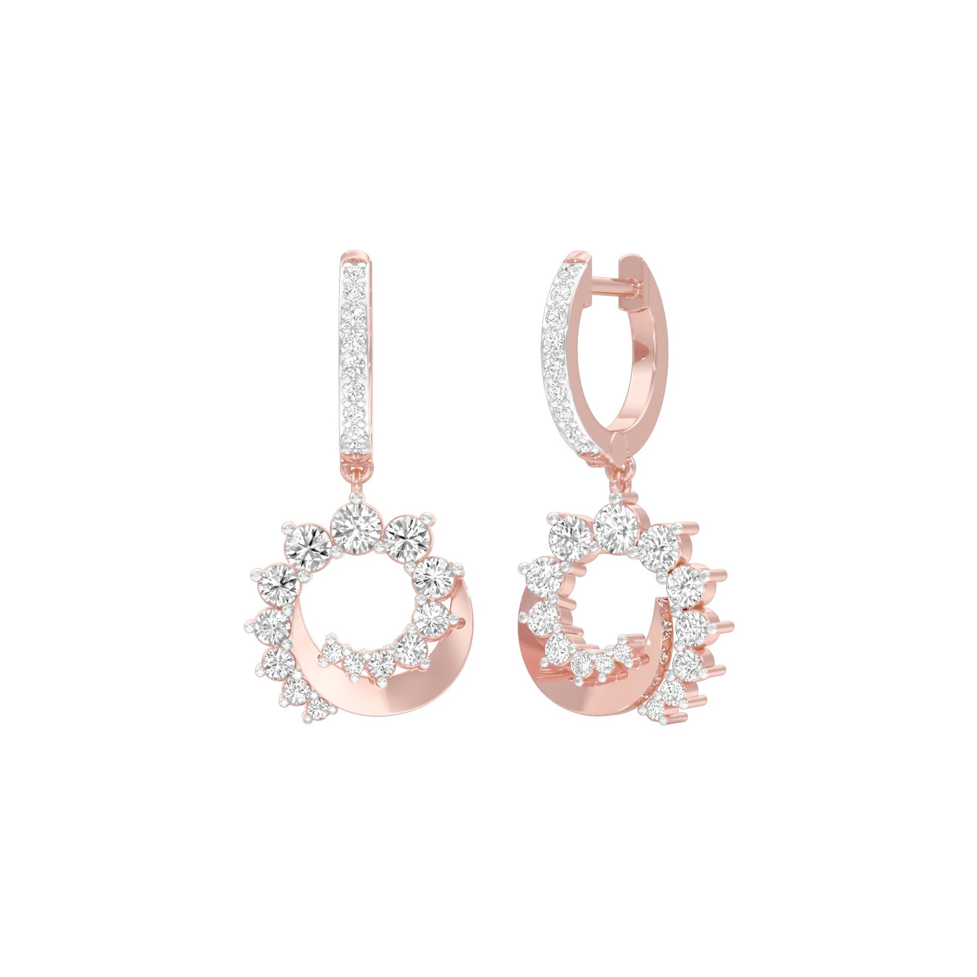 Curve Current Diamond Drop Earrings 18 KT / Rose Gold