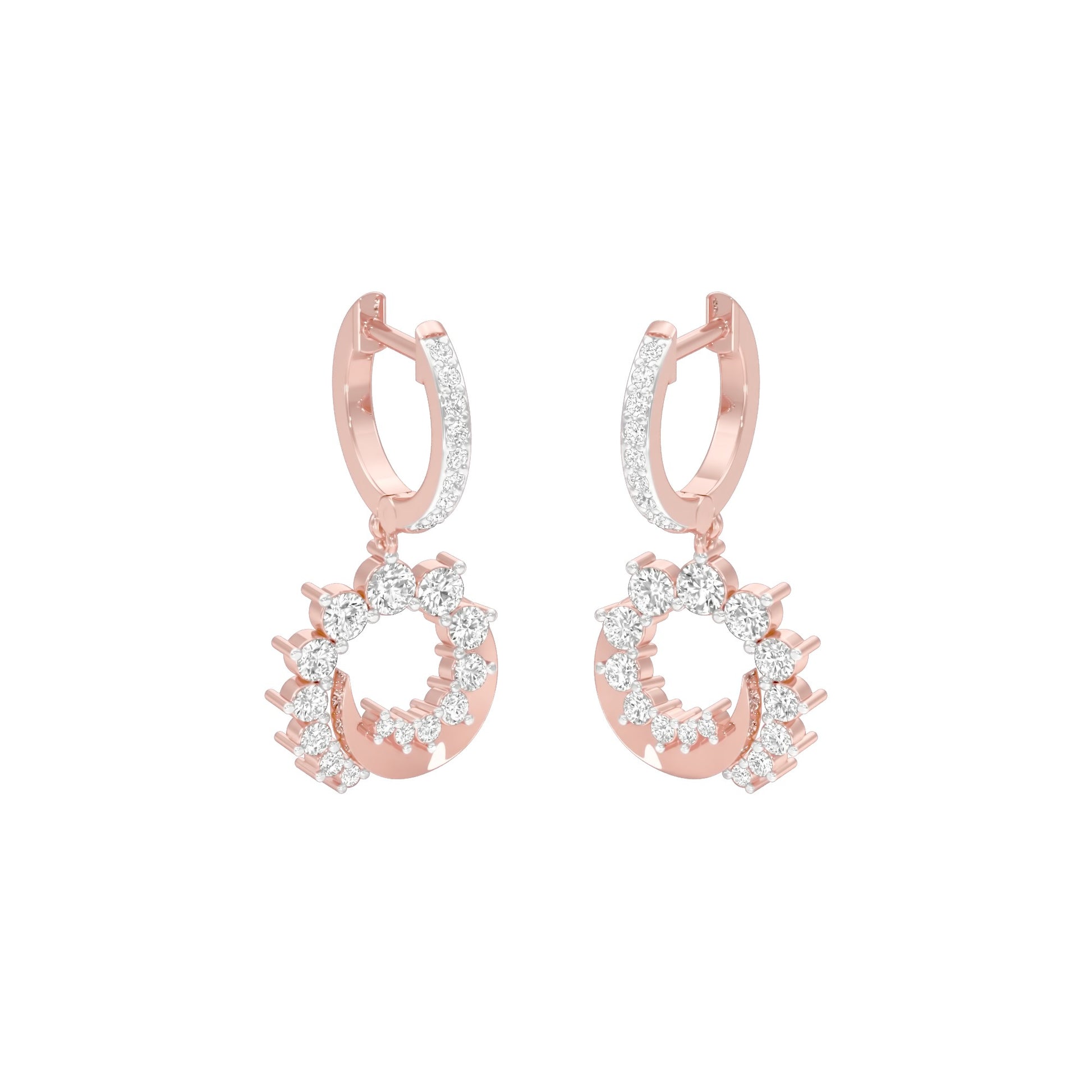 Curve Current Diamond Drop Earrings 18 KT / Rose Gold