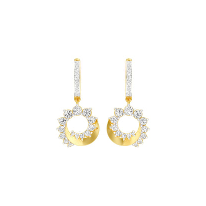 Curve Current Diamond Drop Earrings 18 KT / Yellow Gold