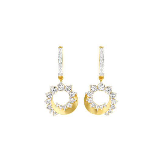 Curve Current Diamond Drop Earrings 18 KT / Yellow Gold