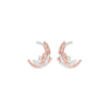 Premium Crescent Diamond Stud Earrings 18 KT / Rose Gold