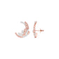 Premium Crescent Diamond Stud Earrings 18 KT / Rose Gold