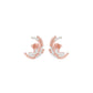 Premium Crescent Diamond Stud Earrings 18 KT / Rose Gold