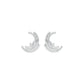 Premium Crescent Diamond Stud Earrings 18 KT / White Gold