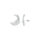Premium Crescent Diamond Stud Earrings 18 KT / White Gold