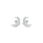 Premium Crescent Diamond Stud Earrings 18 KT / White Gold