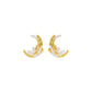 Premium Crescent Diamond Stud Earrings 18 KT / Yellow Gold