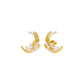 Premium Crescent Diamond Stud Earrings 18 KT / Yellow Gold