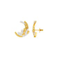 Premium Crescent Diamond Stud Earrings 18 KT / Yellow Gold