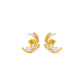 Premium Crescent Diamond Stud Earrings 18 KT / Yellow Gold