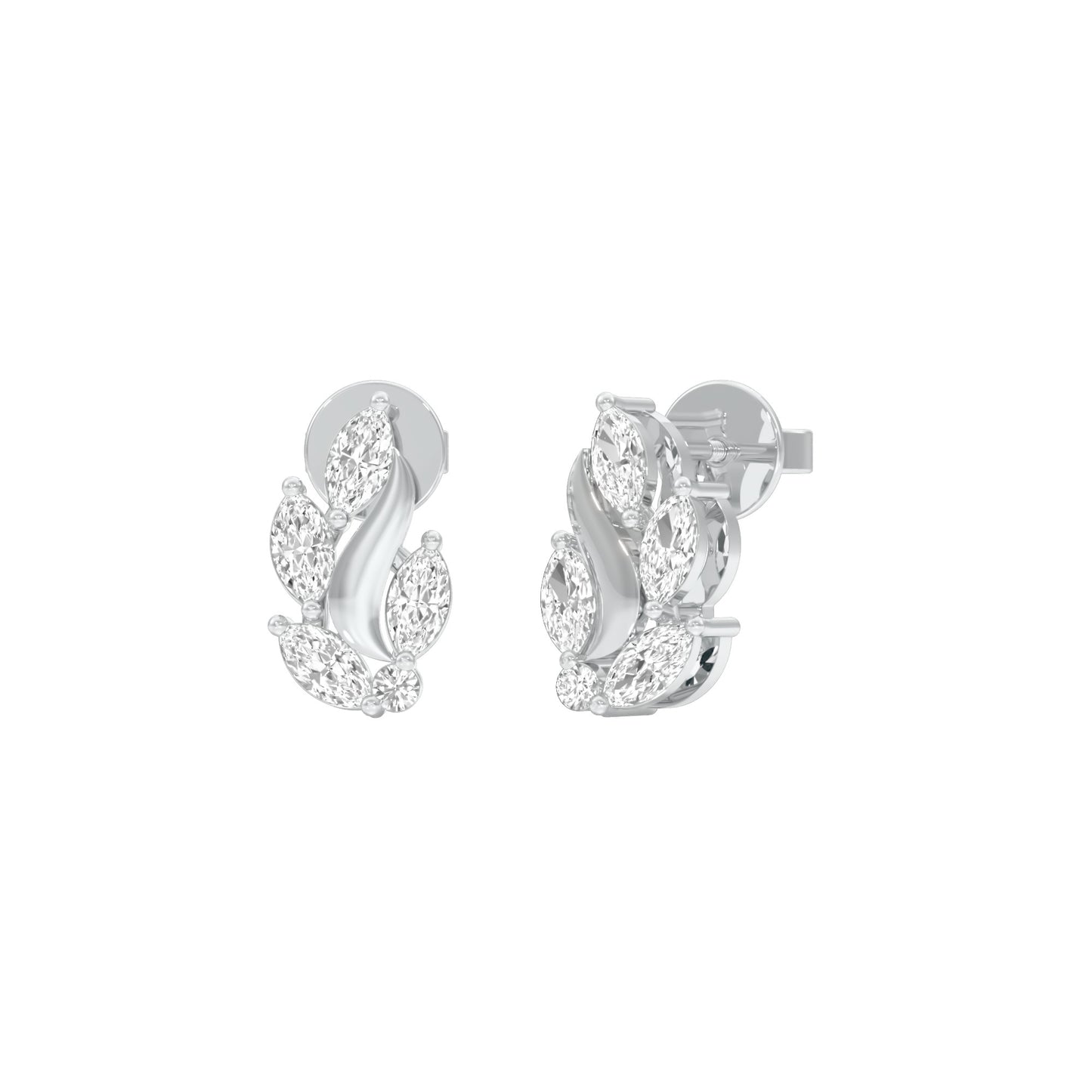 Botanica Diamond Stud Earrings 18 KT / White Gold