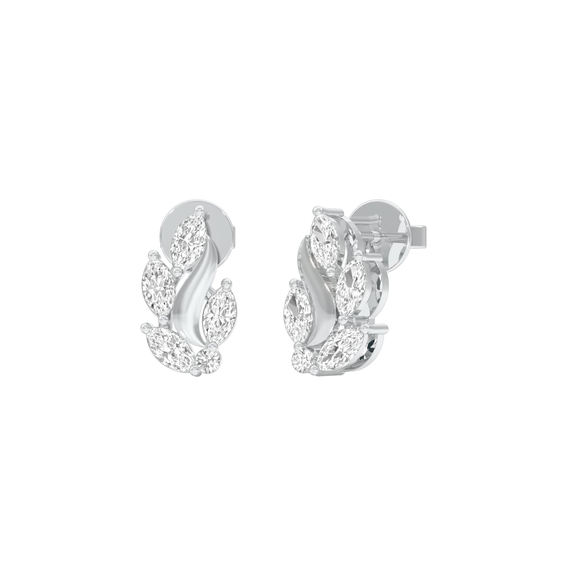 Botanica Diamond Stud Earrings 18 KT / White Gold