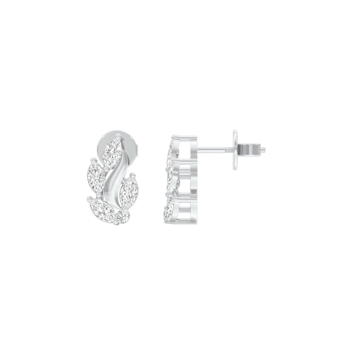 Botanica Diamond Stud Earrings 18 KT / White Gold