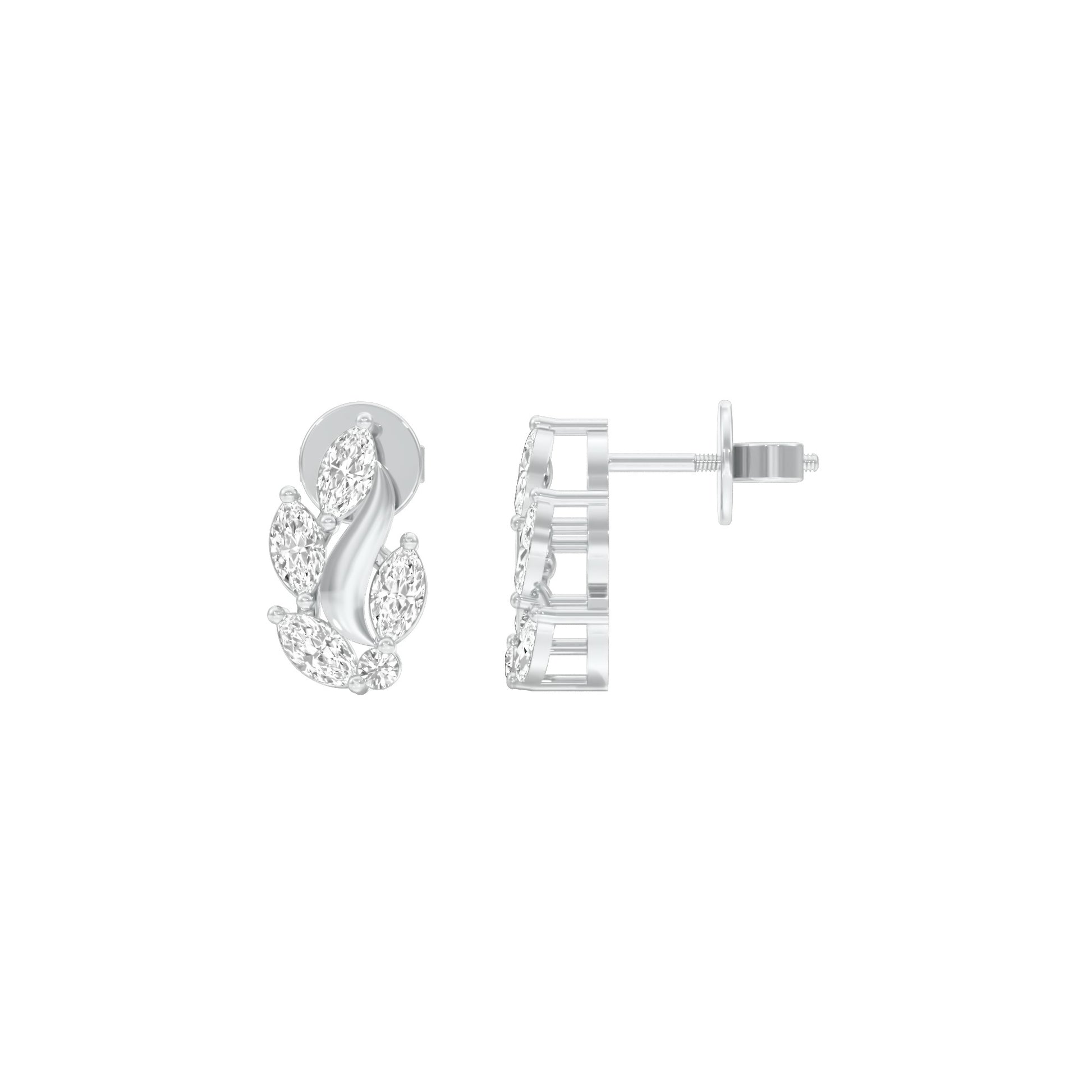 Botanica Diamond Stud Earrings 18 KT / White Gold