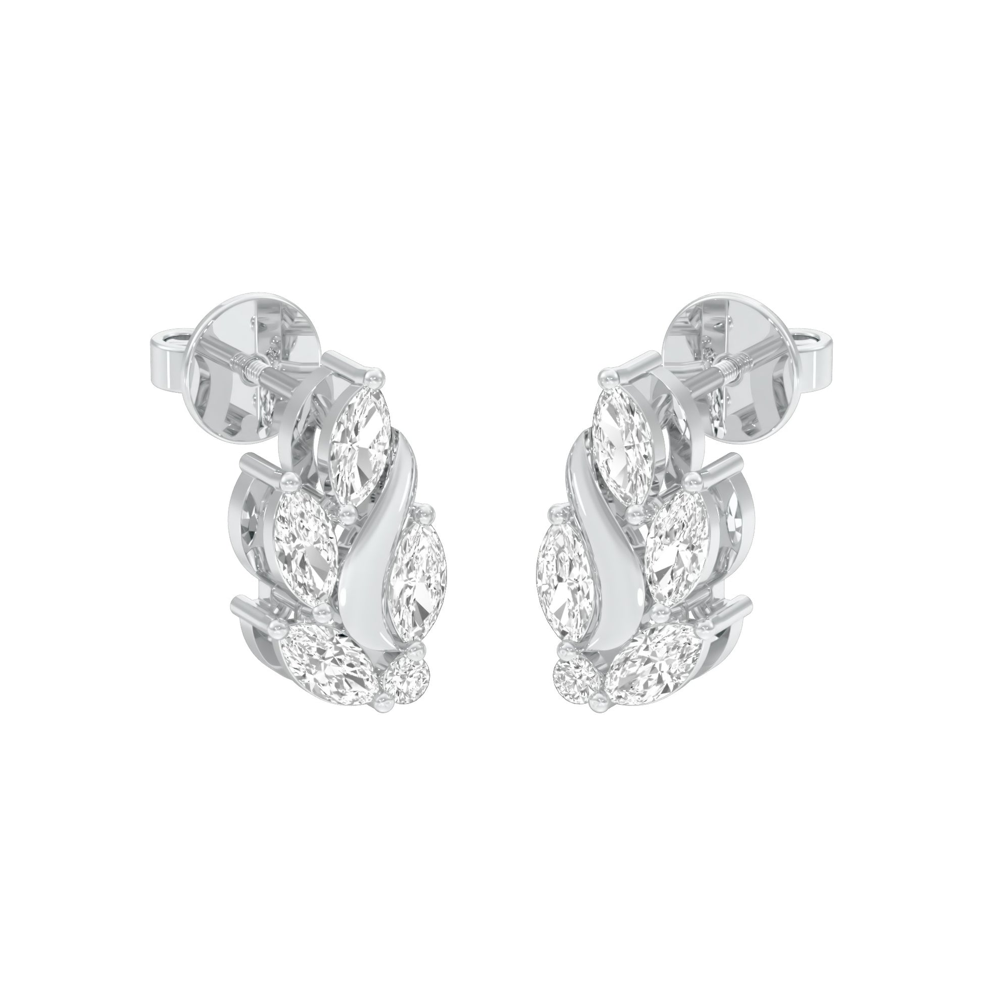 Botanica Diamond Stud Earrings 18 KT / White Gold