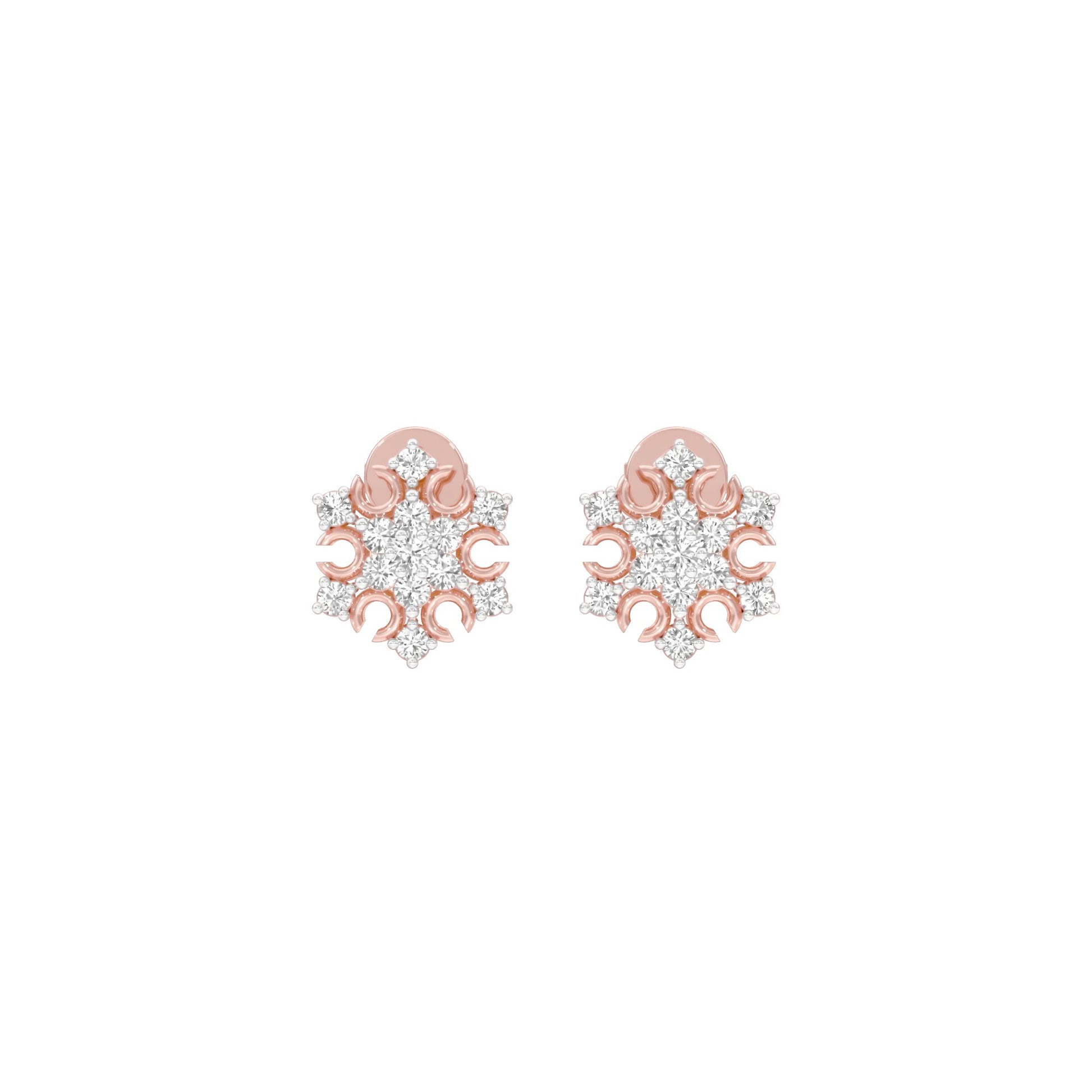 Celeste Bloom Diamond Stud Earrings 18 KT / Rose Gold