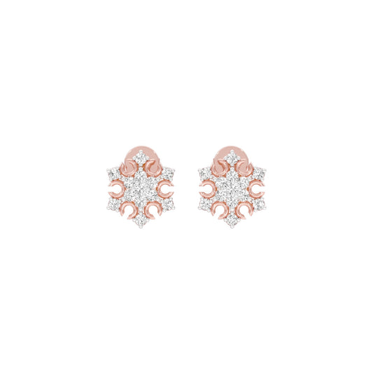 Celeste Bloom Diamond Stud Earrings 18 KT / Rose Gold