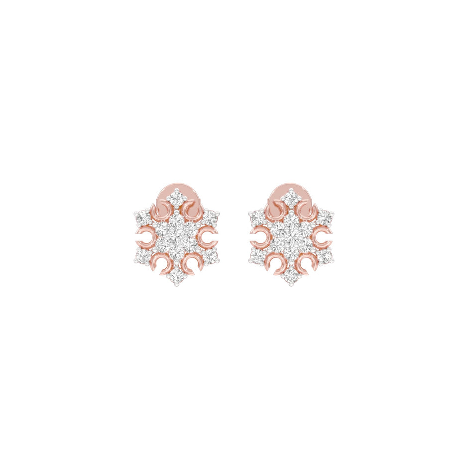 Celeste Bloom Diamond Stud Earrings 18 KT / Rose Gold