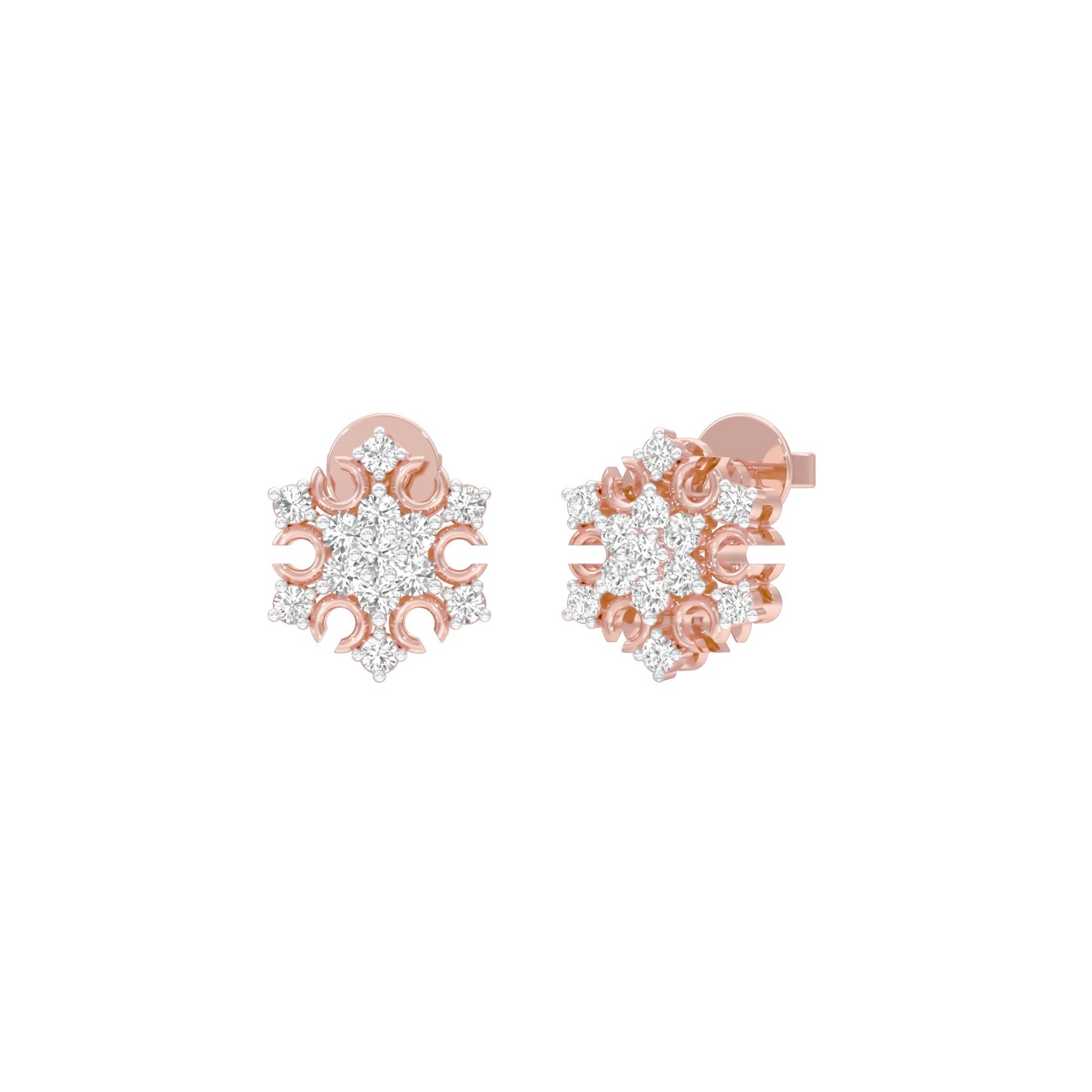 Celeste Bloom Diamond Stud Earrings 18 KT / Rose Gold