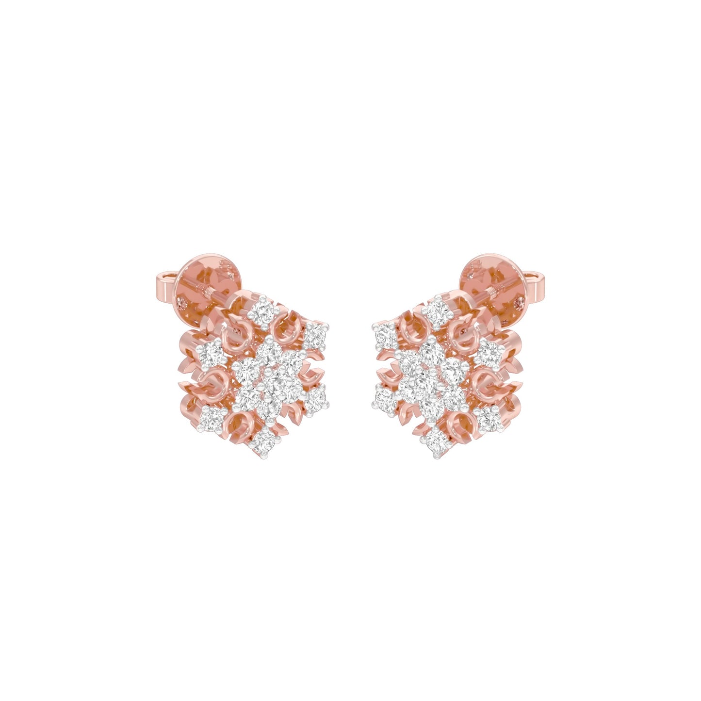 Celeste Bloom Diamond Stud Earrings 18 KT / Rose Gold