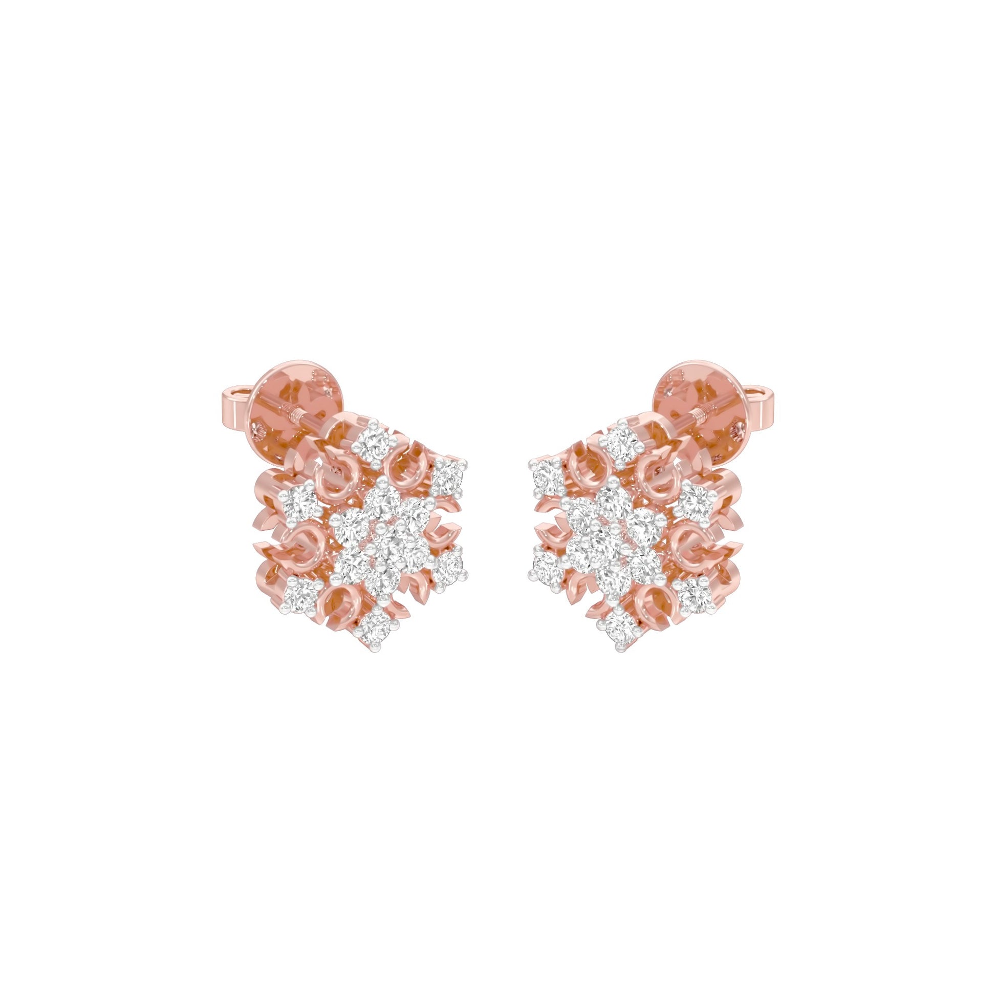 Celeste Bloom Diamond Stud Earrings 18 KT / Rose Gold