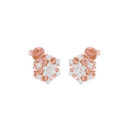 Celeste Bloom Diamond Stud Earrings 18 KT / Rose Gold