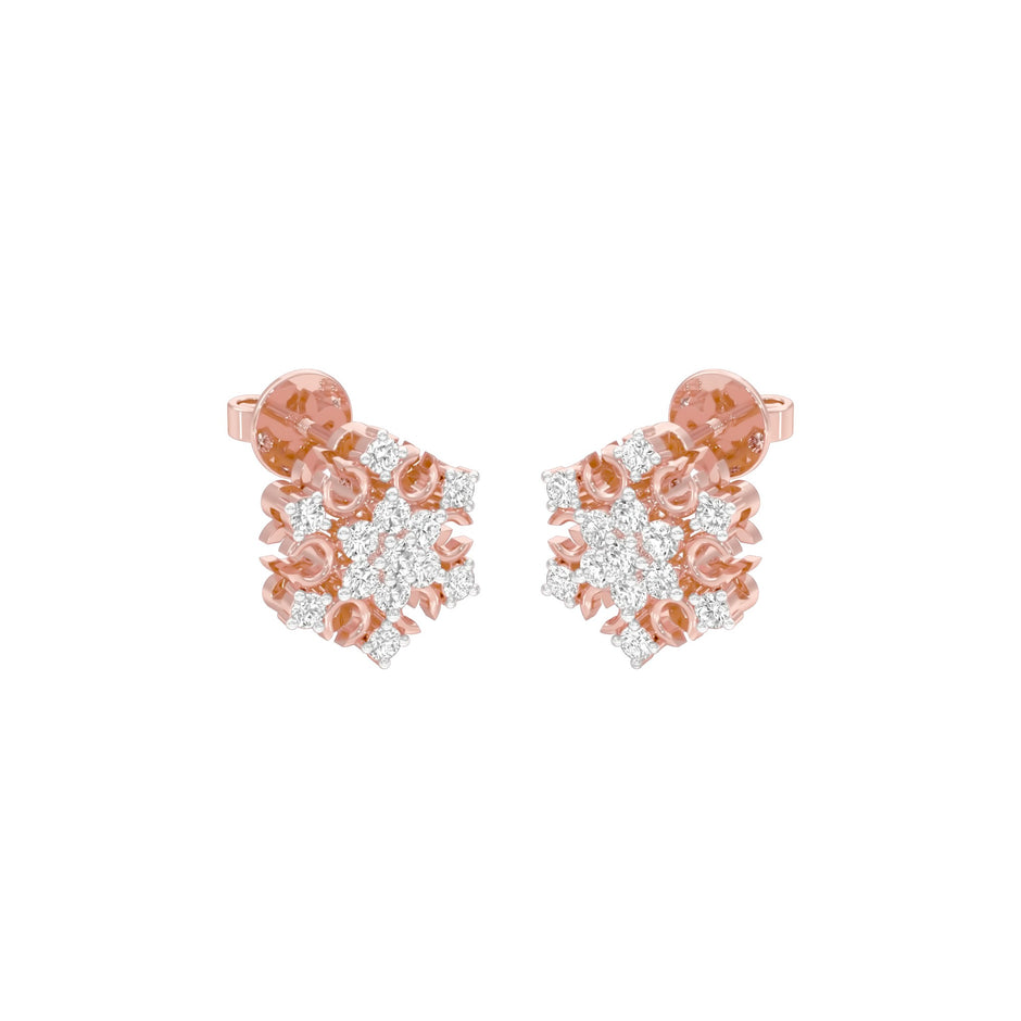 Celeste Bloom Diamond Stud Earrings 18 KT / Rose Gold