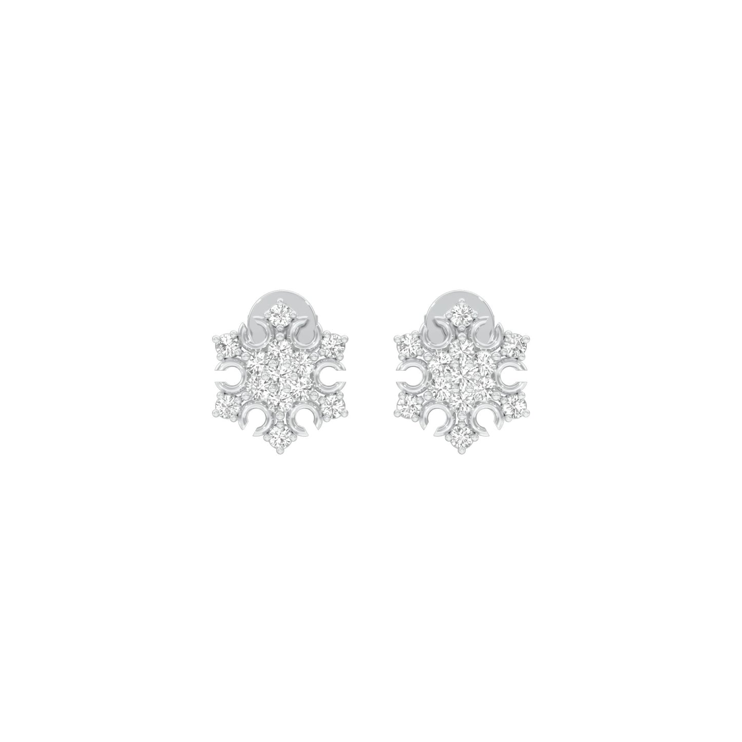 Celeste Bloom Diamond Stud Earrings 18 KT / White Gold
