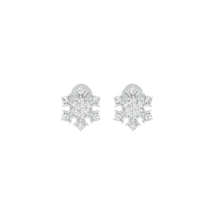Celeste Bloom Diamond Stud Earrings 18 KT / White Gold
