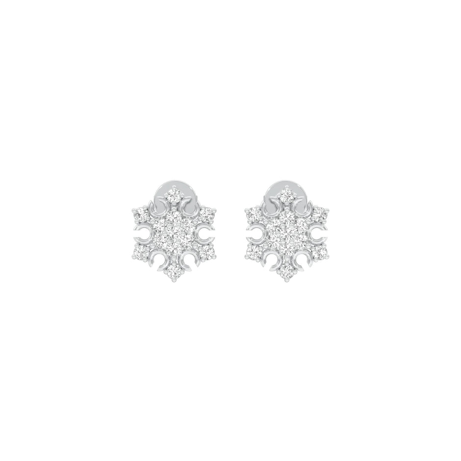 Celeste Bloom Diamond Stud Earrings 18 KT / White Gold