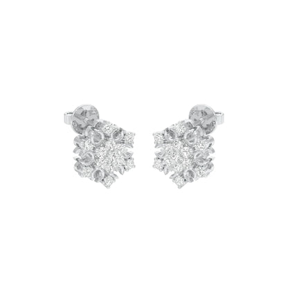 Celeste Bloom Diamond Stud Earrings 18 KT / White Gold