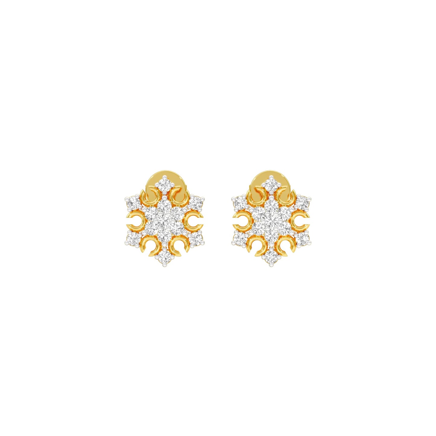 Celeste Bloom Diamond Stud Earrings 18 KT / Yellow Gold