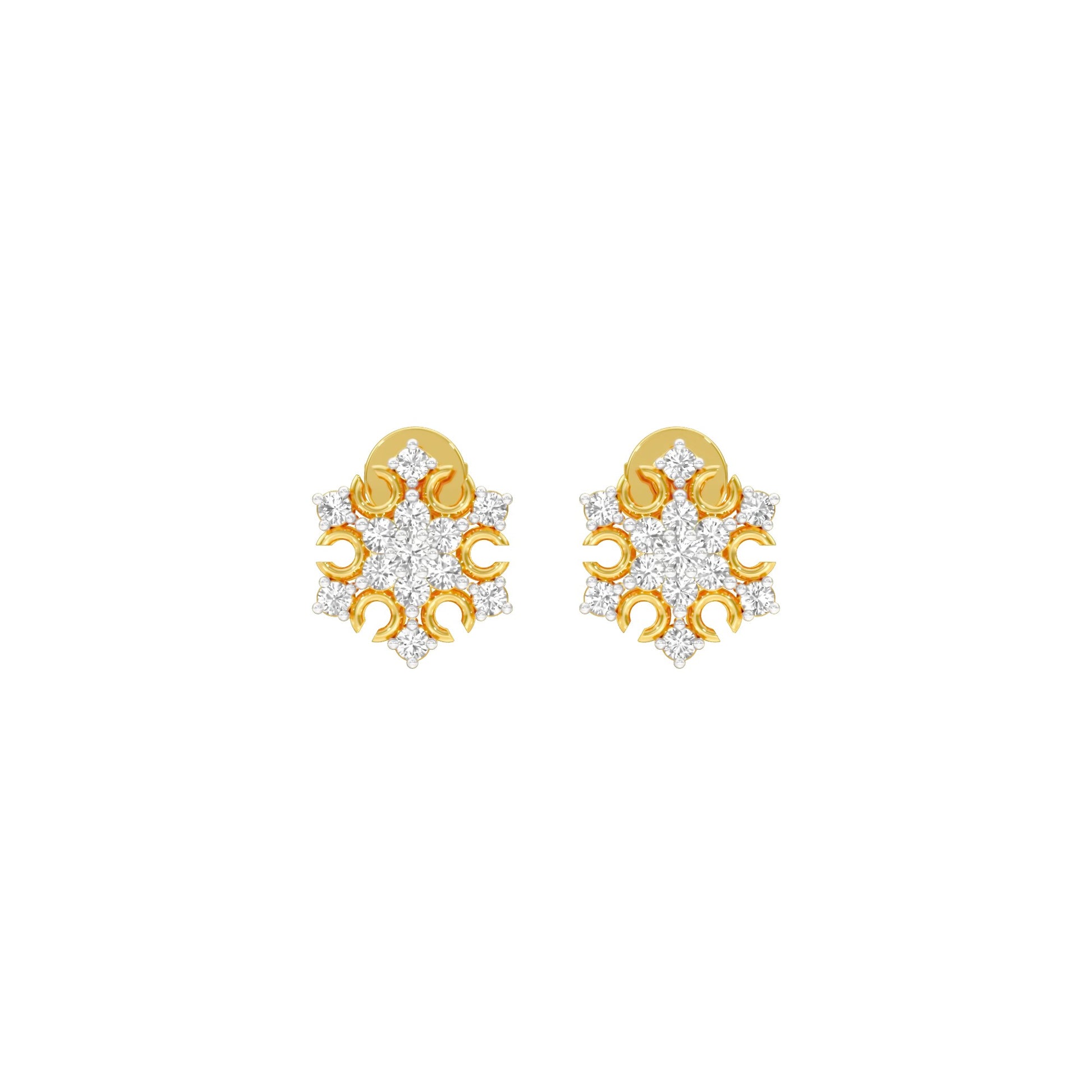 Celeste Bloom Diamond Stud Earrings 18 KT / Yellow Gold