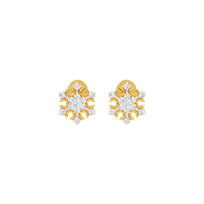 Celeste Bloom Diamond Stud Earrings 18 KT / Yellow Gold