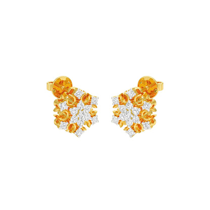 Celeste Bloom Diamond Stud Earrings 18 KT / Yellow Gold