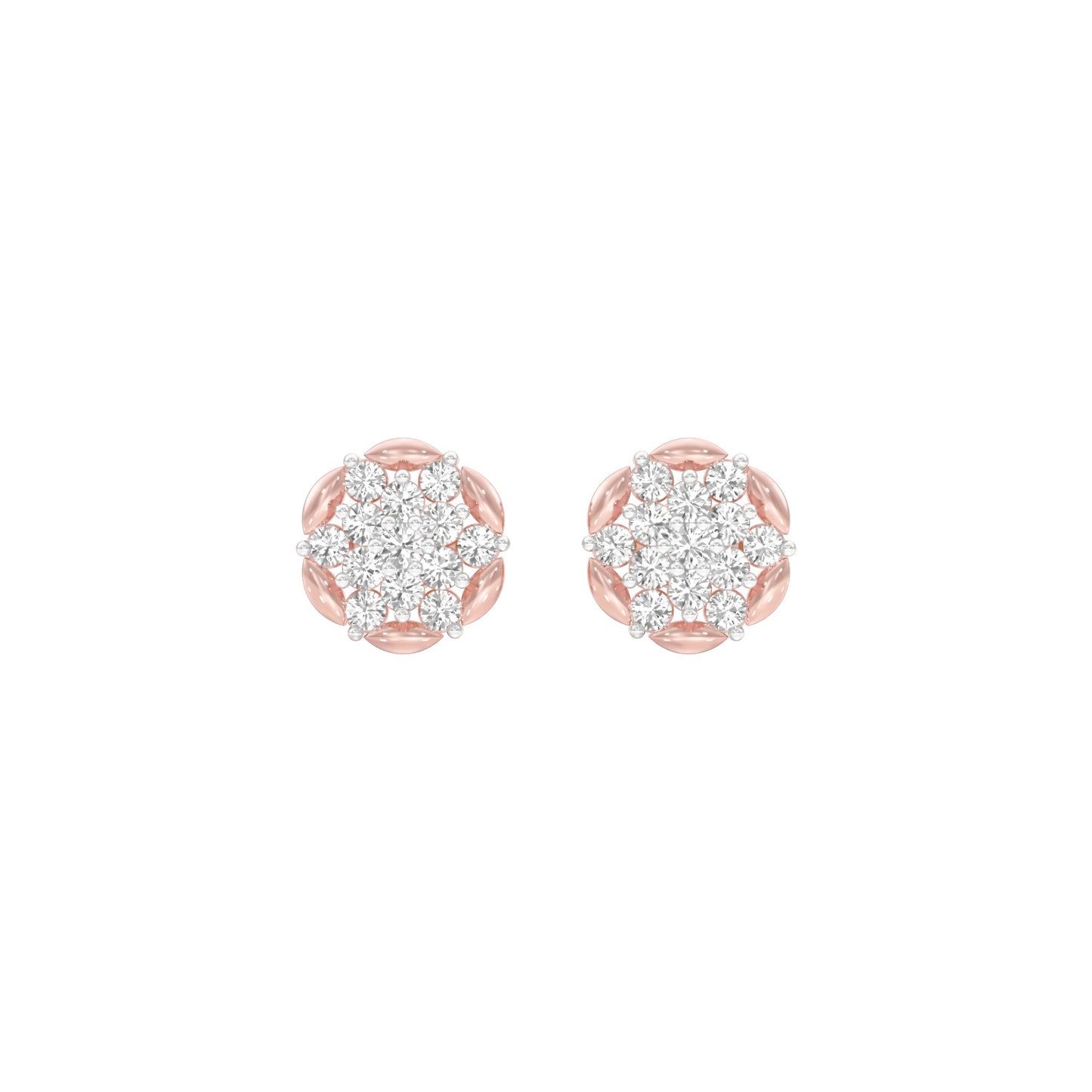 Glowline Diamond Stud Earrings 18 KT / Rose Gold