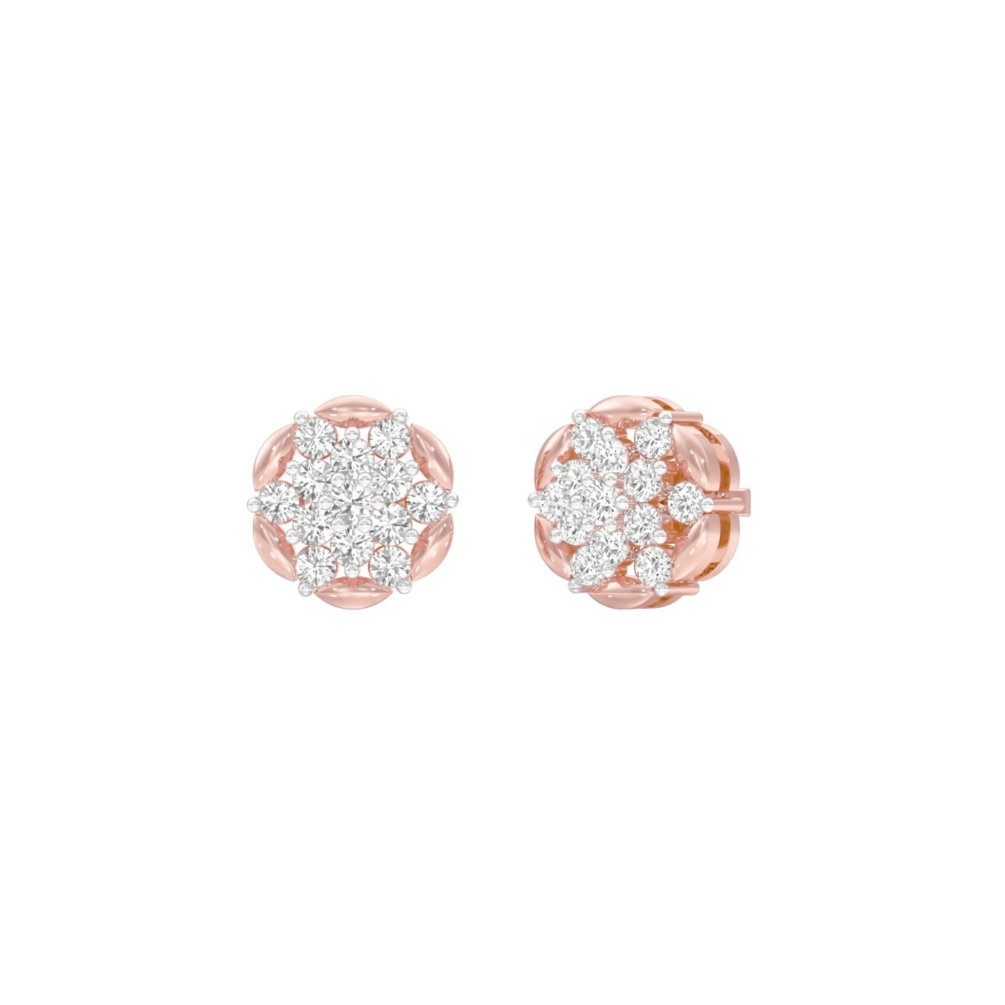 Glowline Diamond Stud Earrings 18 KT / Rose Gold