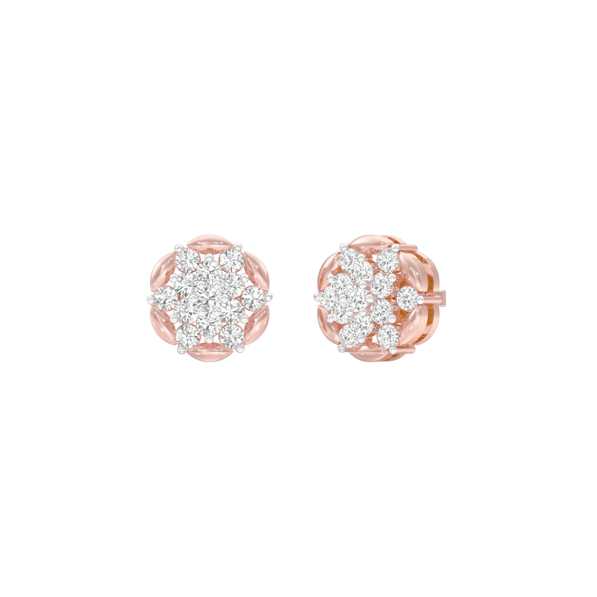 Glowline Diamond Stud Earrings 18 KT / Rose Gold