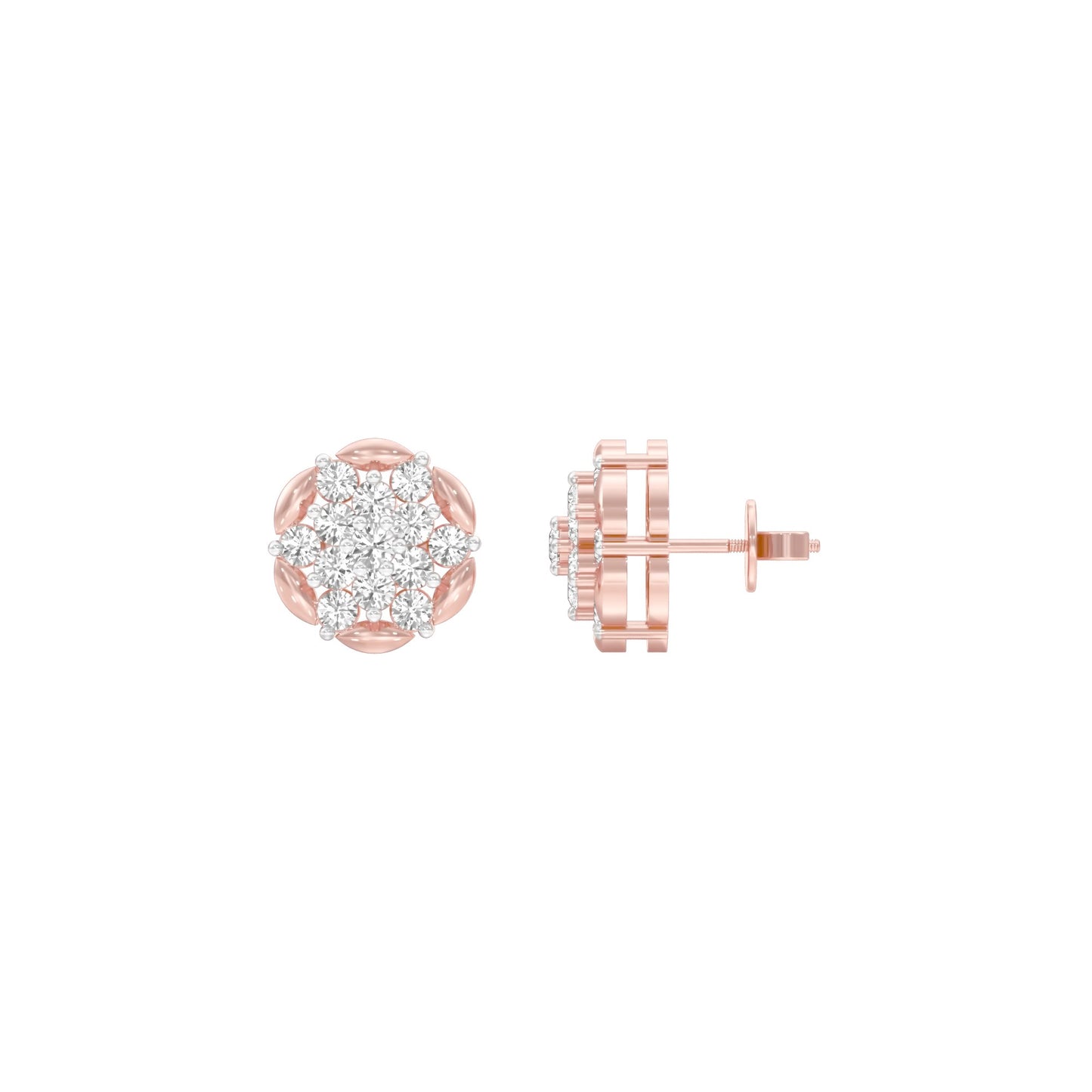 Glowline Diamond Stud Earrings 18 KT / Rose Gold