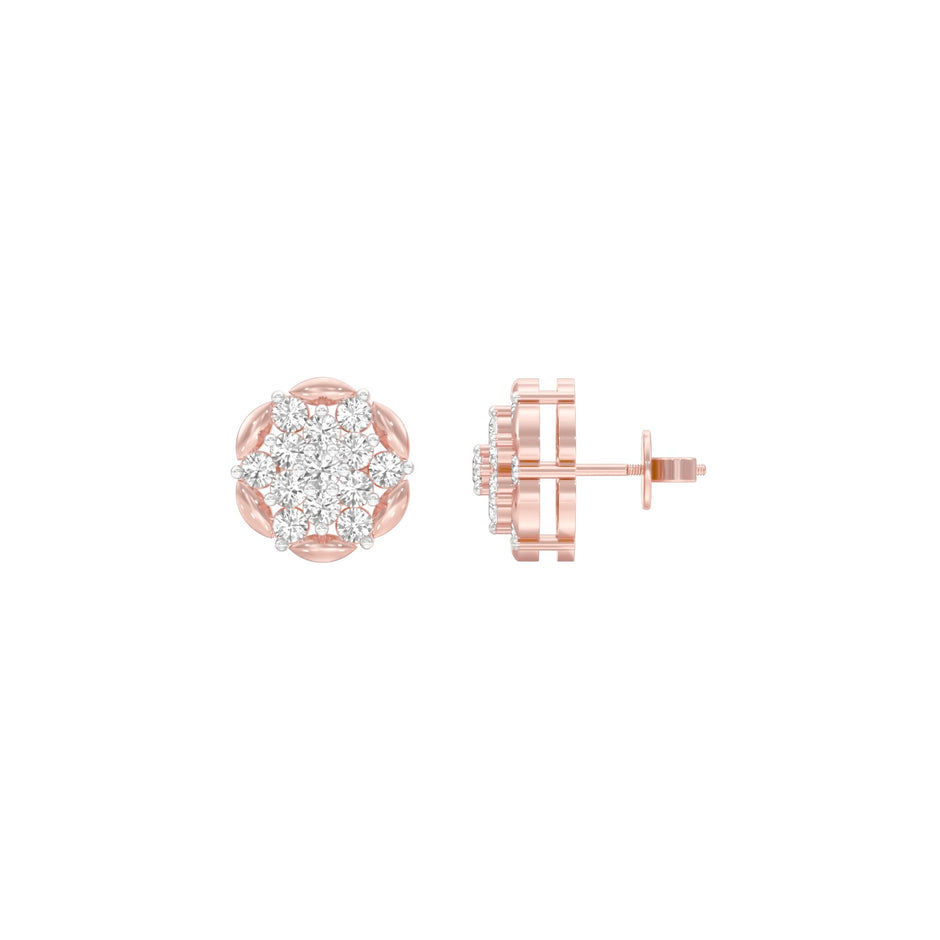 Glowline Diamond Stud Earrings 18 KT / Rose Gold