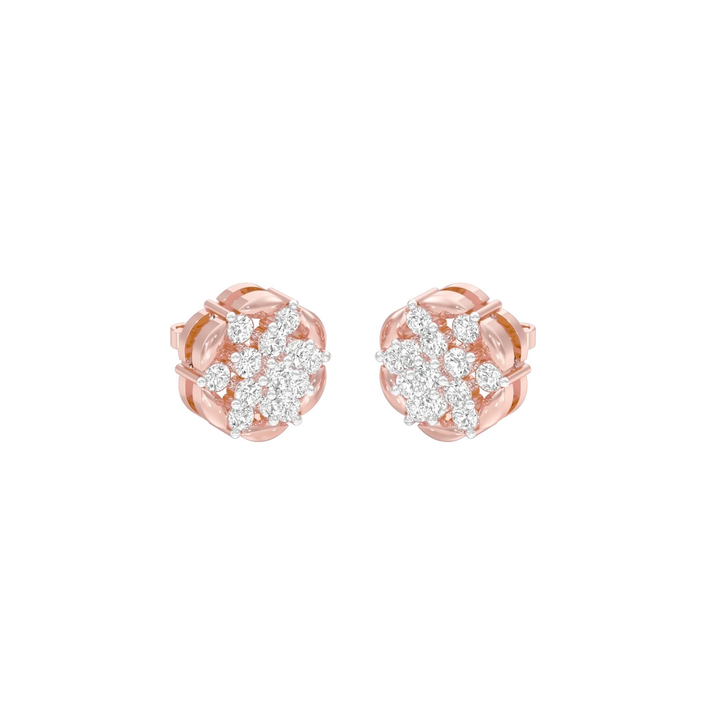 Glowline Diamond Stud Earrings 18 KT / Rose Gold