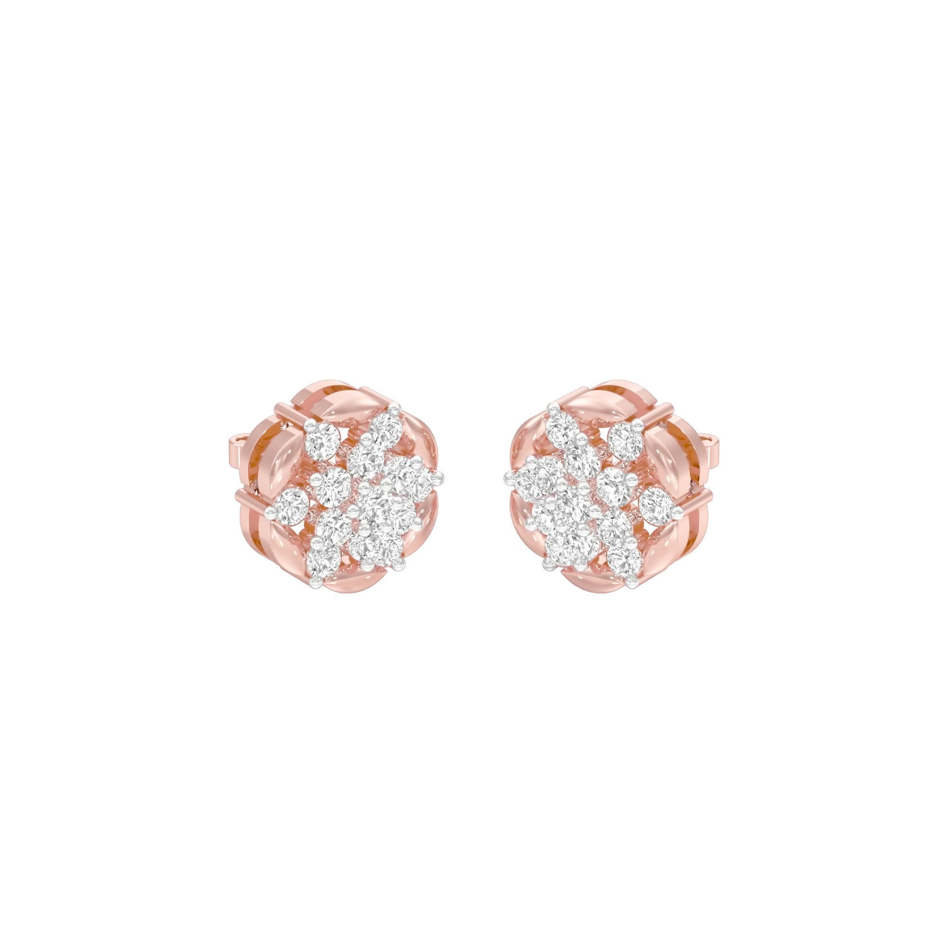 Glowline Diamond Stud Earrings 18 KT / Rose Gold