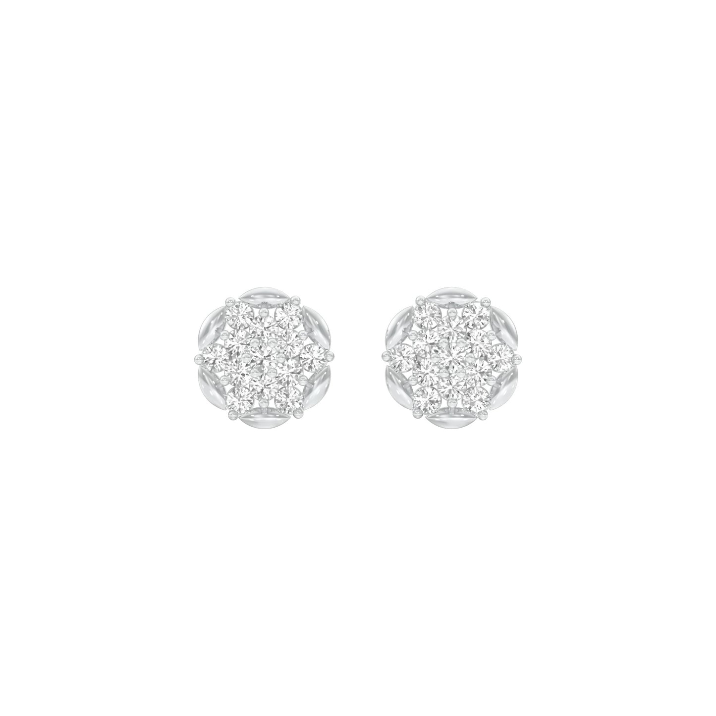 Glowline Diamond Stud Earrings 18 KT / White Gold