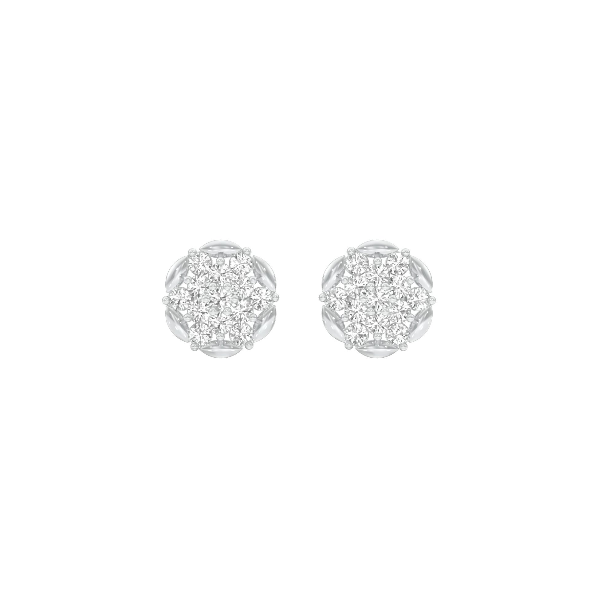 Glowline Diamond Stud Earrings 18 KT / White Gold