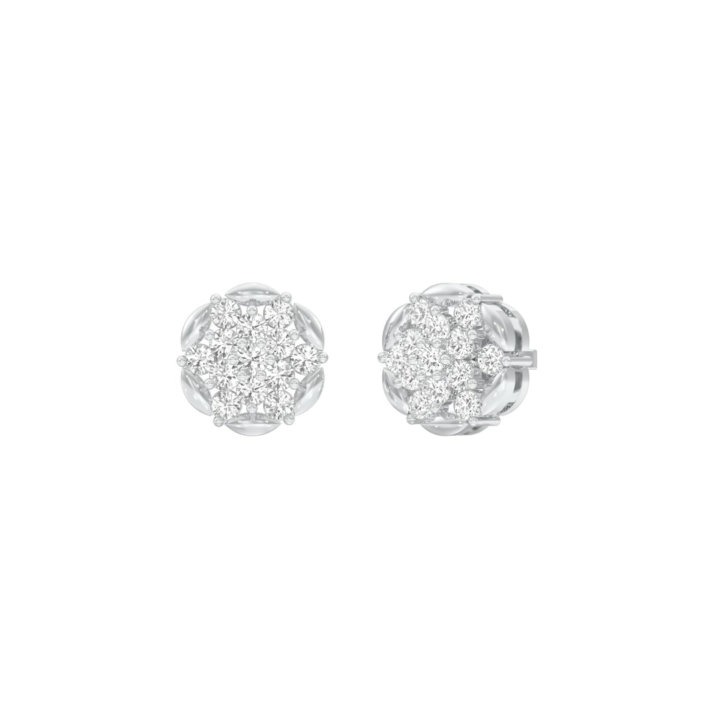Glowline Diamond Stud Earrings 18 KT / White Gold