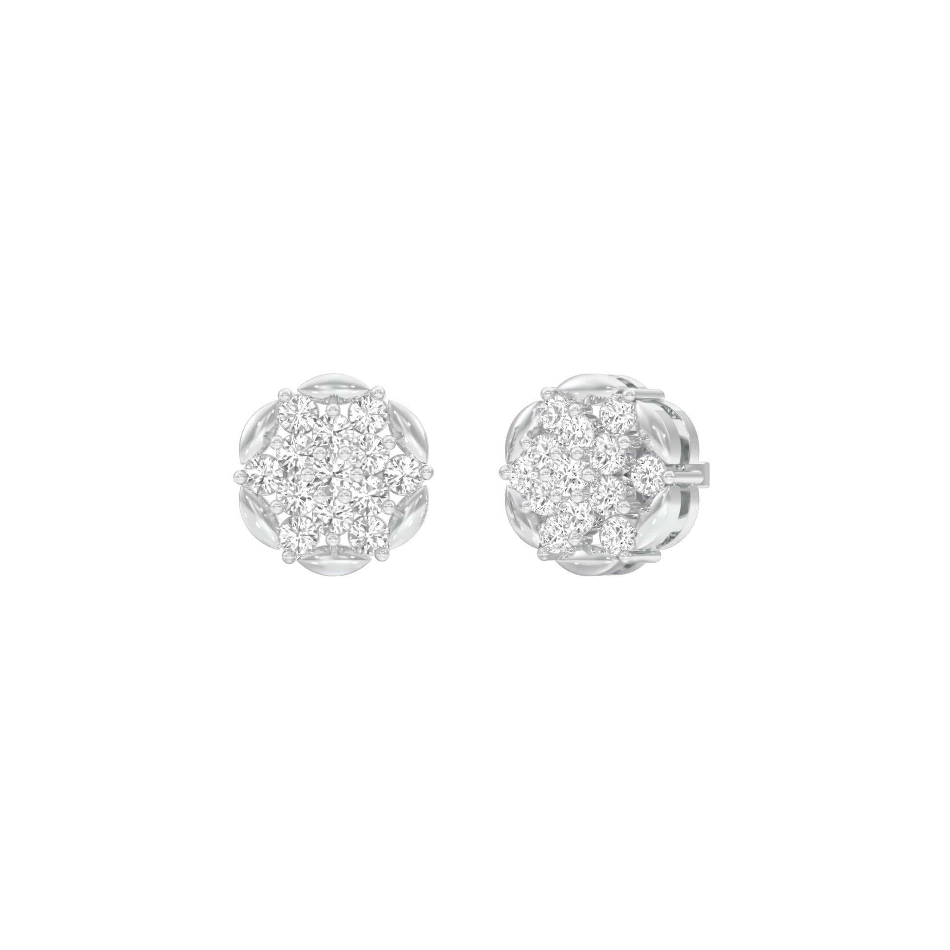 Glowline Diamond Stud Earrings 18 KT / White Gold