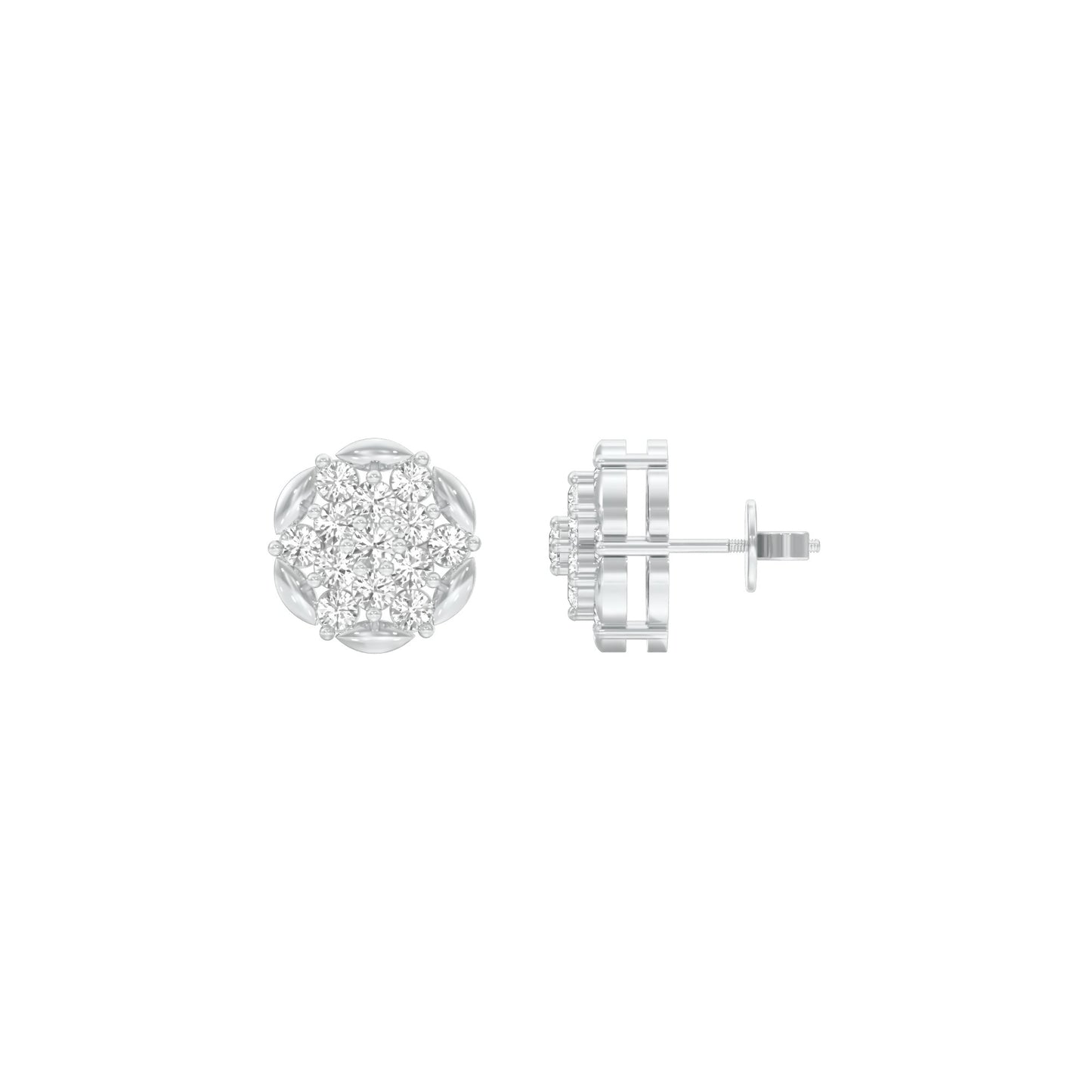 Glowline Diamond Stud Earrings 18 KT / White Gold